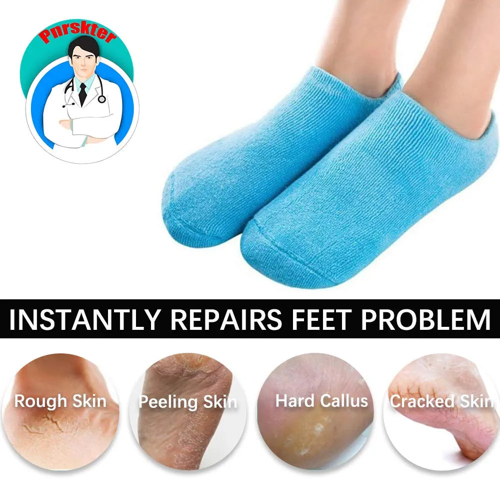 Moisturizing Socks, Gel Socks Soft Moisturizing Gel Socks, Gel Spa Socks for Repairing and Softening Dry Cracked Feet Skins )