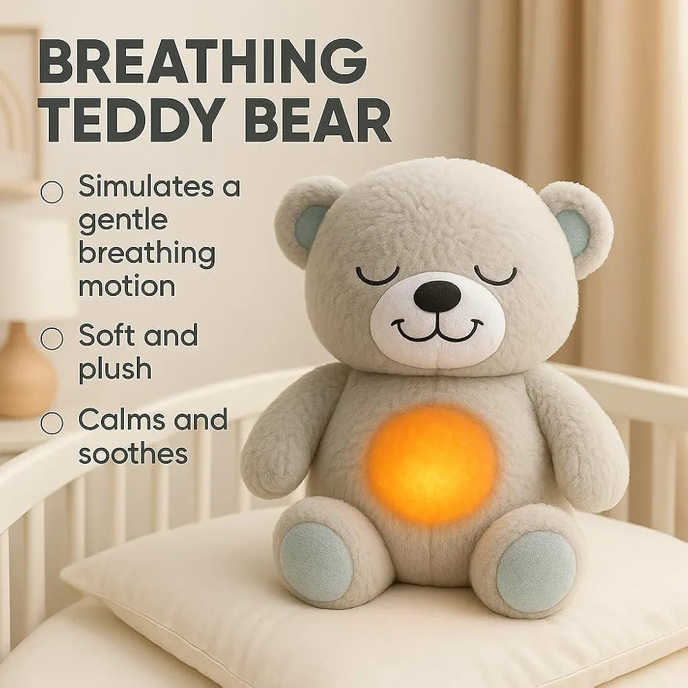 MOROVIK Teddy Bear Sound Toy with Light and Music for Kids Stuffed Animal Plush Toys 1-5 Years Boys Girls Birthday Gift 