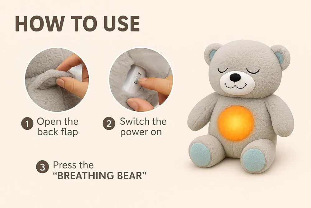 MOROVIK Teddy Bear Sound Toy with Light and Music for Kids Stuffed Animal Plush Toys 1-5 Years Boys Girls Birthday Gift 