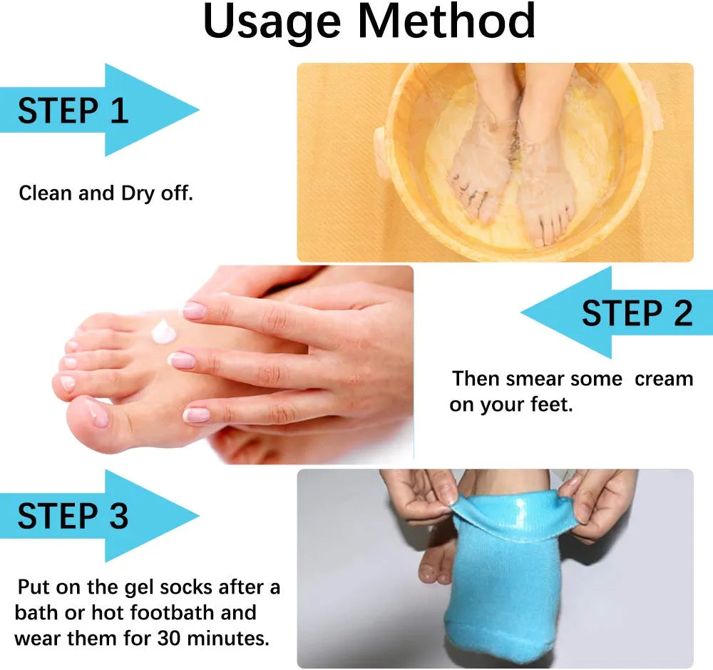 Moisturizing Socks, Gel Socks Soft Moisturizing Gel Socks, Gel Spa Socks for Repairing and Softening Dry Cracked Feet Skins )
