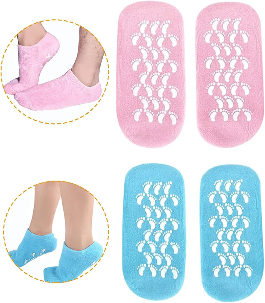 Moisturizing Socks, Gel Socks Soft Moisturizing Gel Socks, Gel Spa Socks for Repairing and Softening Dry Cracked Feet Skins )