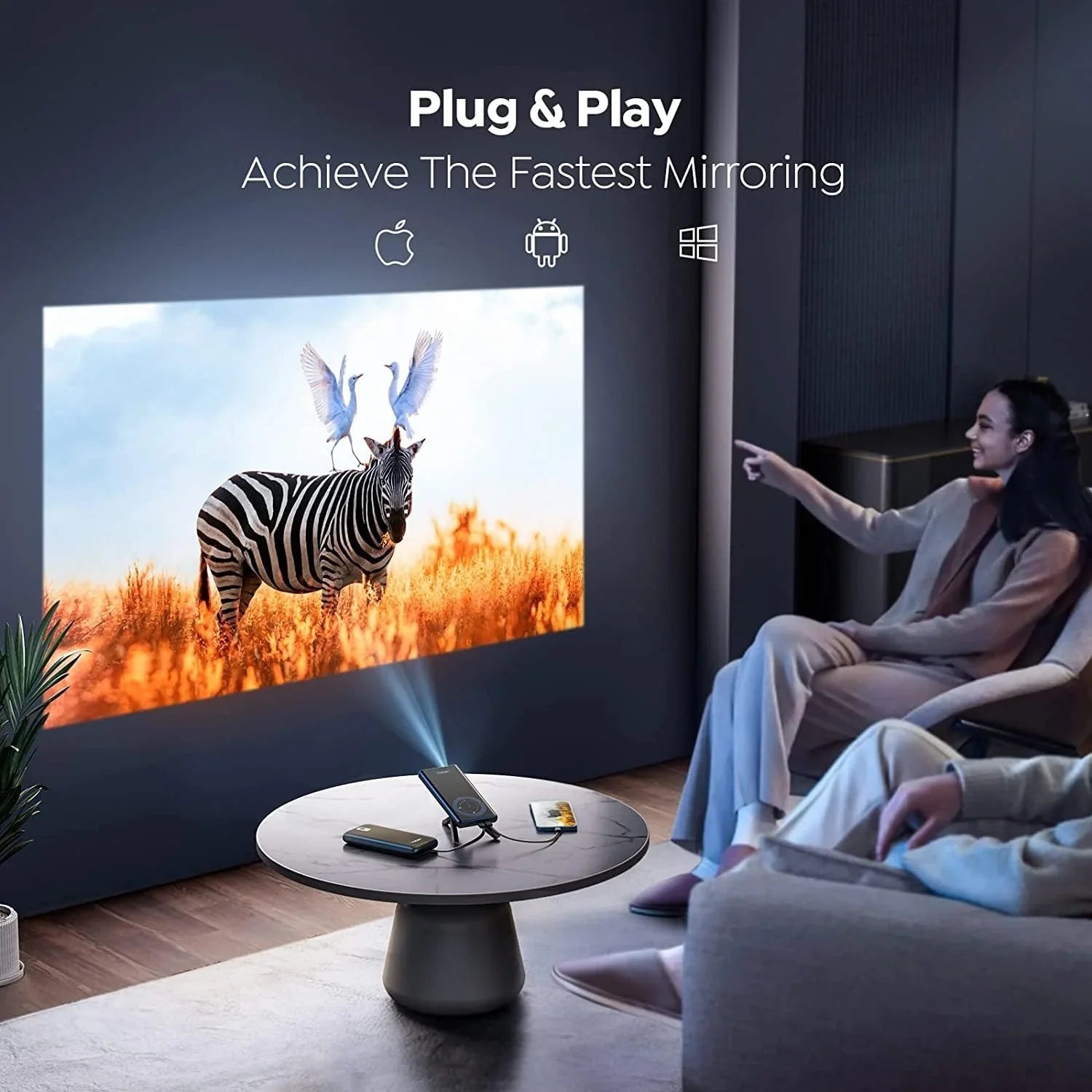 DocoMOi T1 Portable Mini Projector | Pocket Size, Big Screen Experience